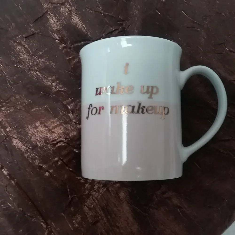I Wake Up for Makeup Mug Makeup Brush Holder Diva Desk Accessory Coffee Tea